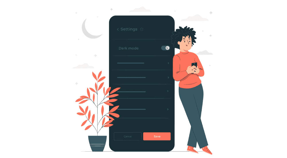 Mobile App Dark Mode UI